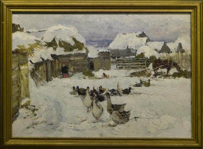 Картина домик в деревне